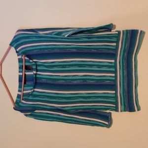 Axcess Blue Striped Blouse Size L